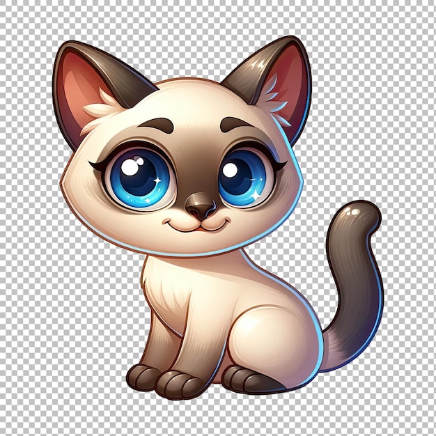 PSD cartoon siamese cat setting