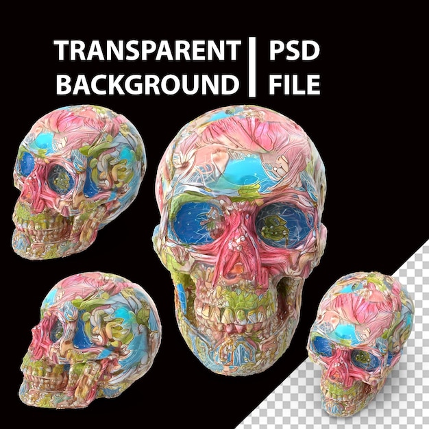 PSD cartoon skull png