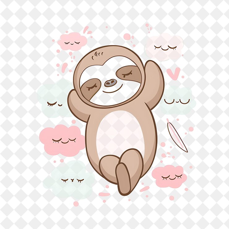 PSD a cartoon of a sloth that says quot i love you quot
