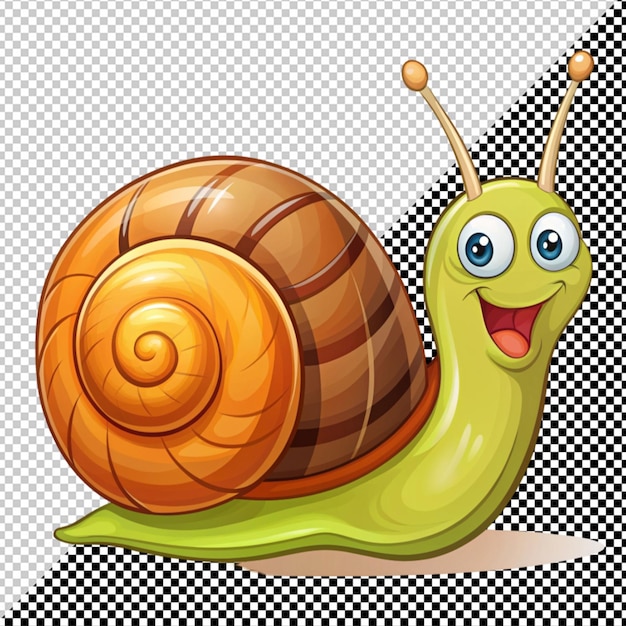 Cartoon snail on transparent background