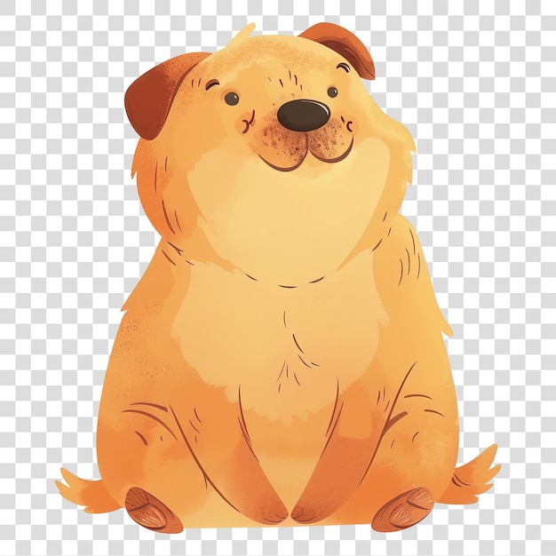 PSD cartoon style dog isolated on transparent background png