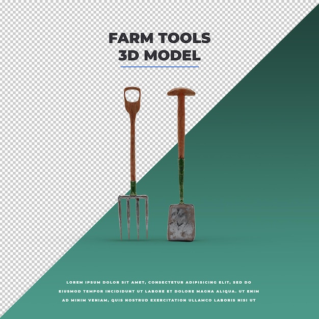 PSD cartoon style farm tools