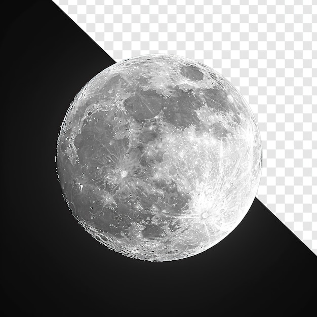 PSD cartoon style full moon on black background