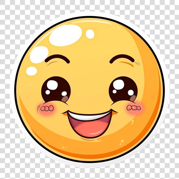 PSD cartoon style laughing emoji isolated on transparent background png