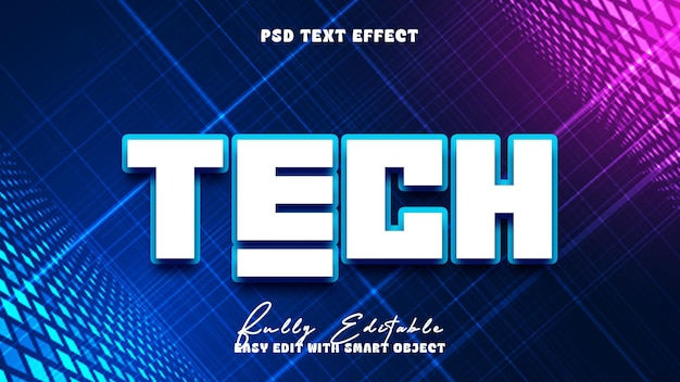 cartoon tech 3d editable text effect