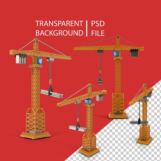 PSD cartoon tower crane png