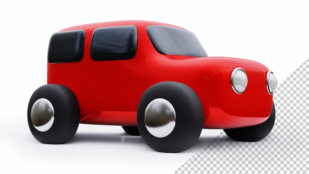 Cartoon toy car . 3d illustration