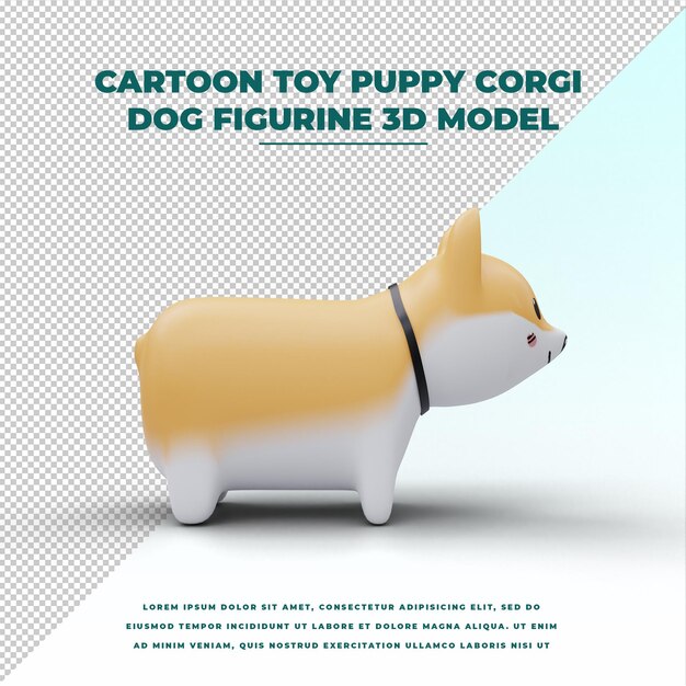 Cartoon toy puppy corgi dog figurine