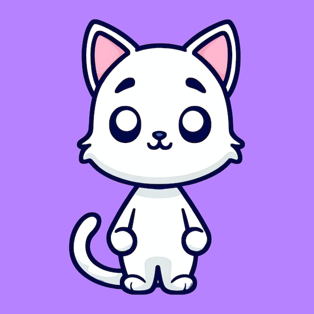 PSD a cartoon white cat