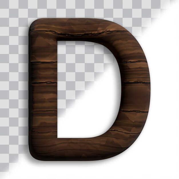 Premium PSD | Cartoon wood 3d letter d