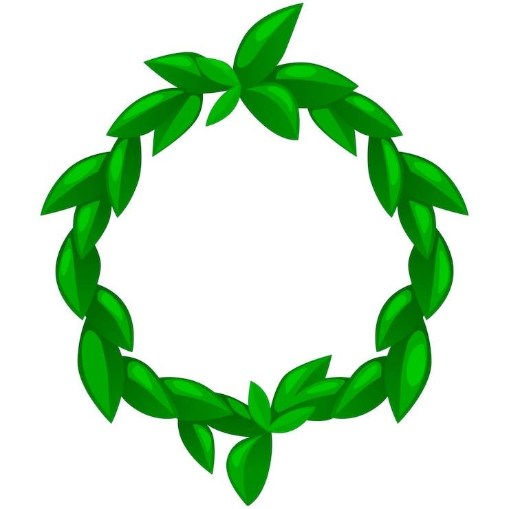 PSD cartoon wreath of leaves cartoon leaf