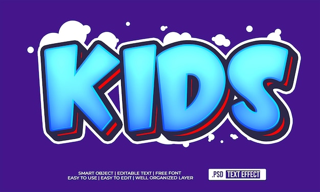 Cartoontekst-effect voor kinderen
