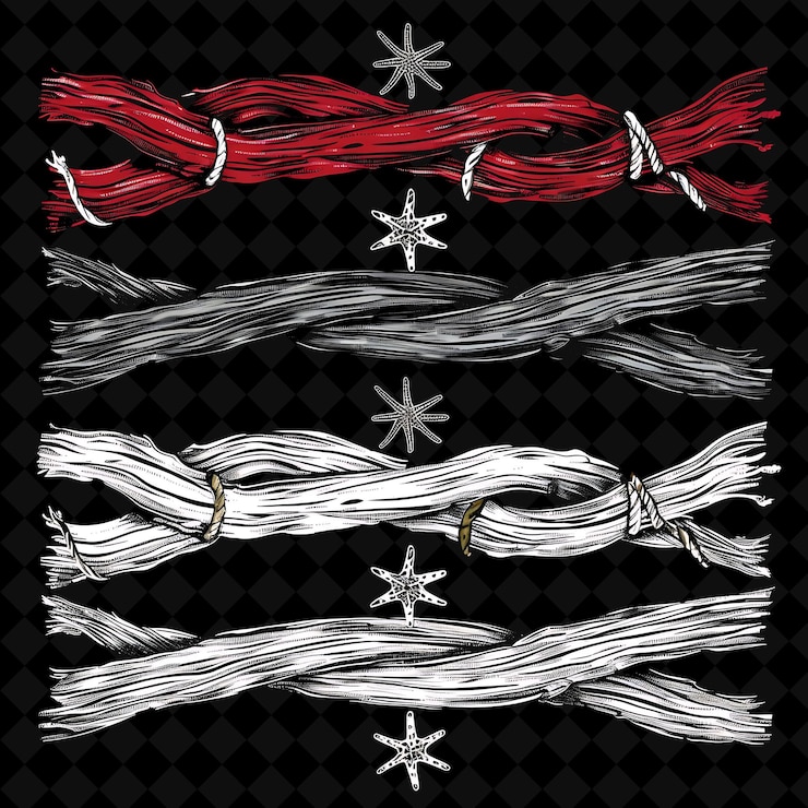 PSD carved driftwood with nautical rope borderlines design accen png collage art collections