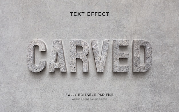 PSD carved text effect design