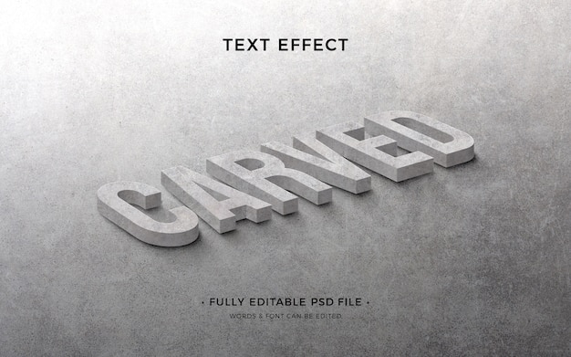 carved text effect design
