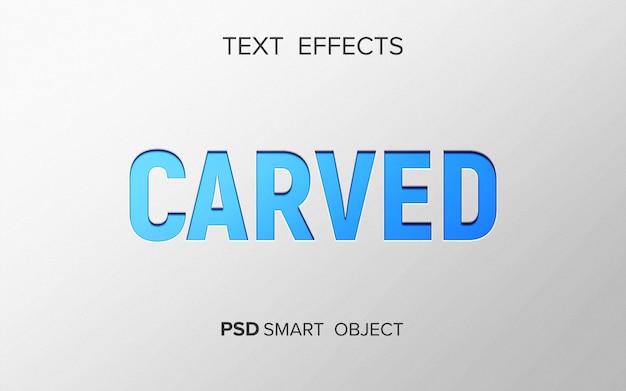 PSD carved text effect mockup