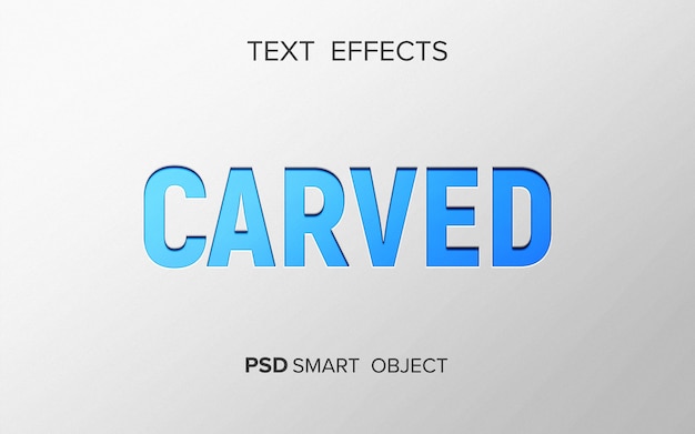 Carved text effect mockup