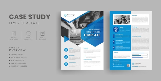 Case study template with creative shape