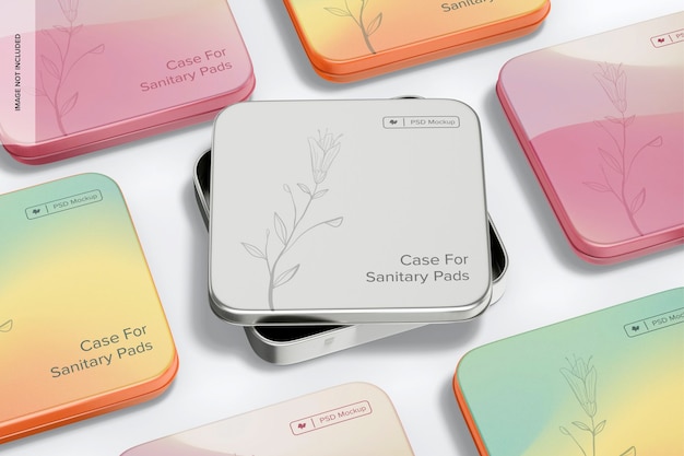 Cases for sanitary pads set mockup