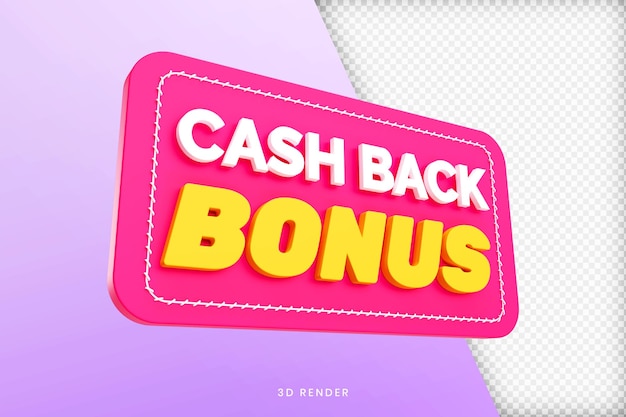 Cash Back Bonus Banner 3d