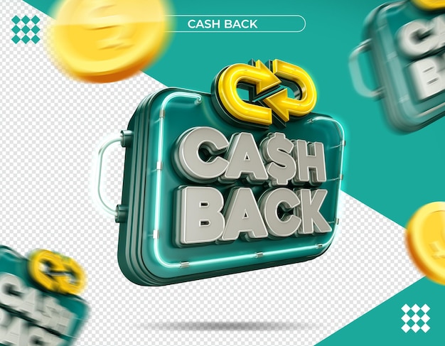 Cash back logo in 3d rendering isolated