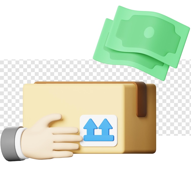 PSD cash on delivery 3d icon