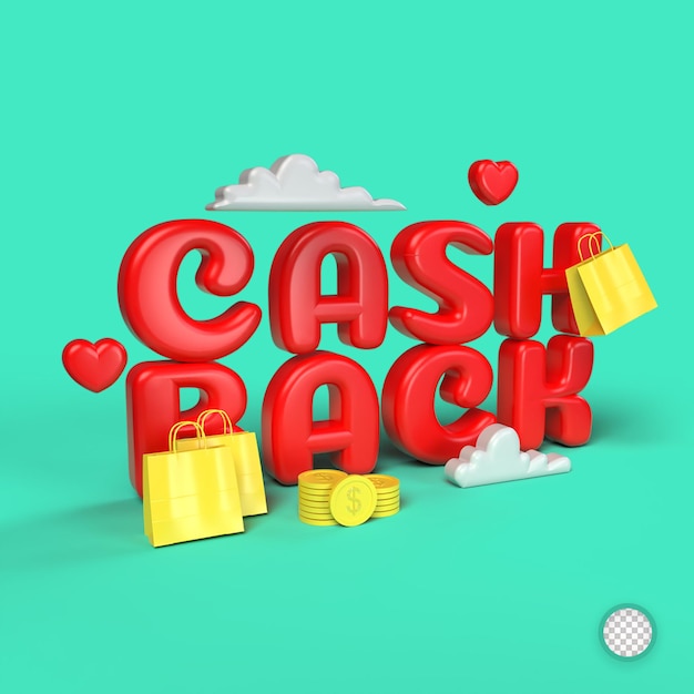 Concetto di design 3d cashback