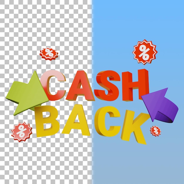 PSD cashback colore 3d