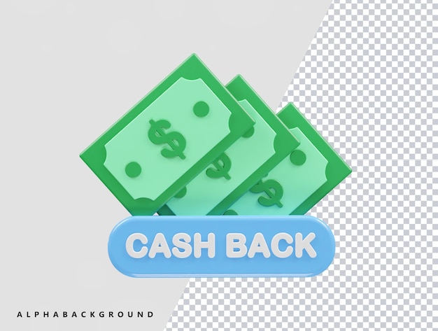 Cashback icoon 3d render illustratie element