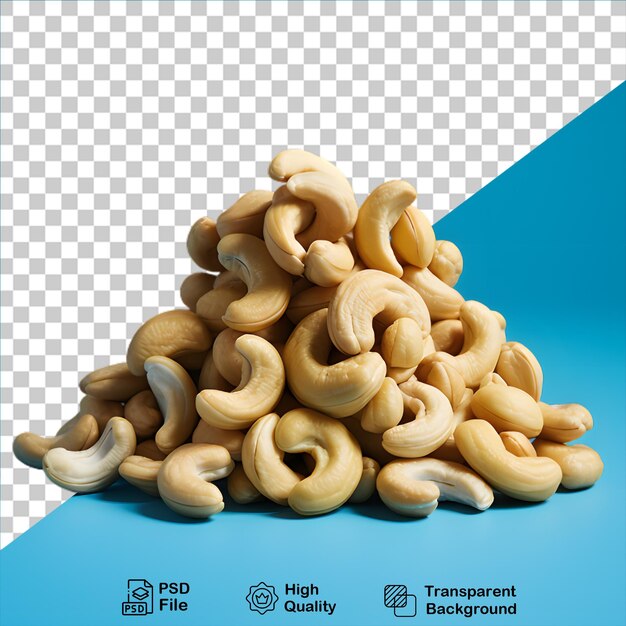 PSD cashews nuts isolated on transparent background