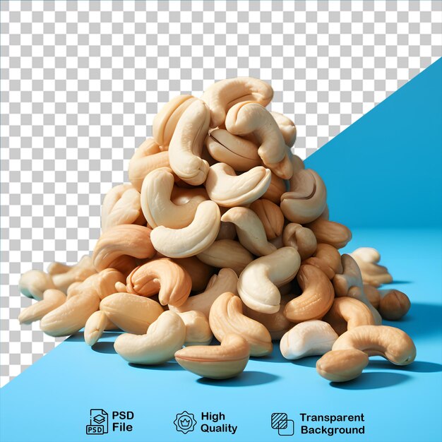 PSD cashews nuts isolated on transparent background