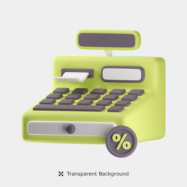 Cashier machine 3d icon illustration