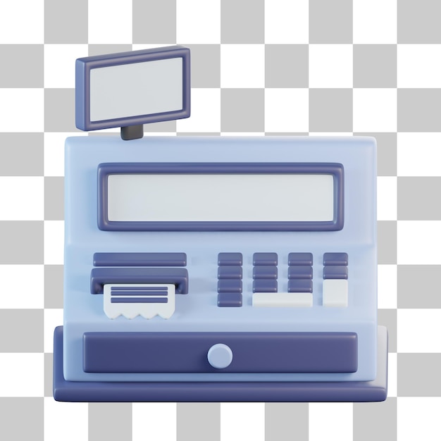 PSD cashier machine 3d icon