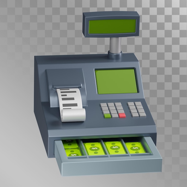cashier machine 3d illustration