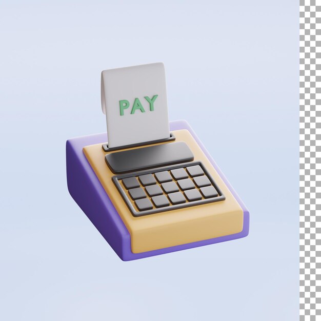 Cashier machine 3d render