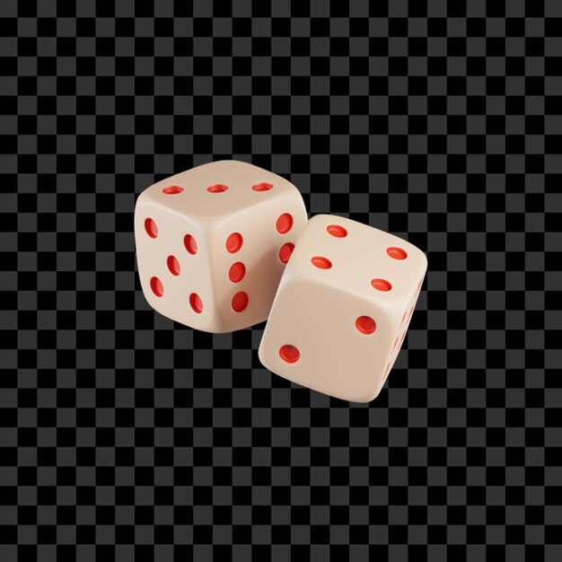 PSD casino 3d dice icon render