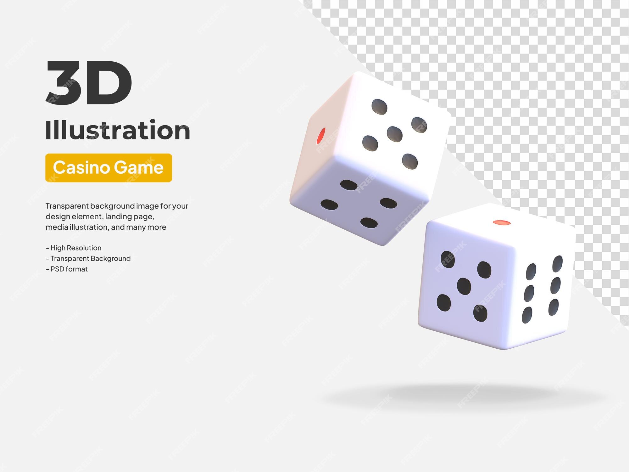 Pair Of White Dice Rolled  Great PowerPoint ClipArt for Presentations 