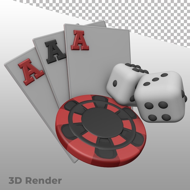 カジノ要素の3Dレンダリング