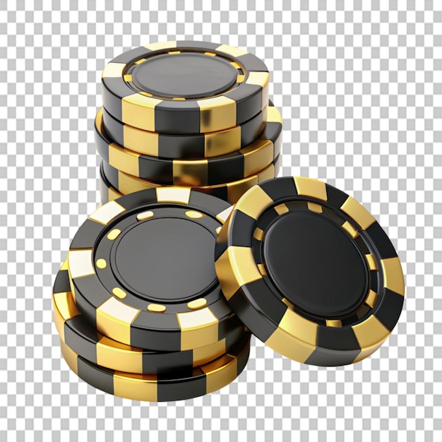 PSD casino gaming tokens black on transparent background