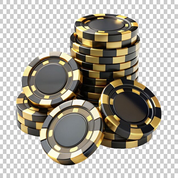 PSD casino gaming tokens black on transparent background