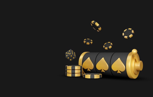 Casino gokautomaat met dobbelstenen en poker chips Casino jackpot Gokken