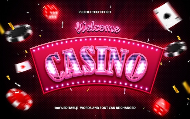 PSD casino lightbox text effect