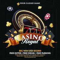 Casino night social media post invitation template