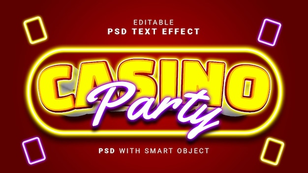 PSD casino party text effect