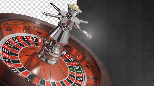 Casino roulette on transparent background 3d render