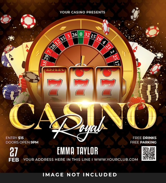 casino royal flyer psd template