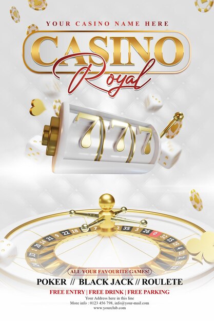 PSD casino royal flyer and social media post template