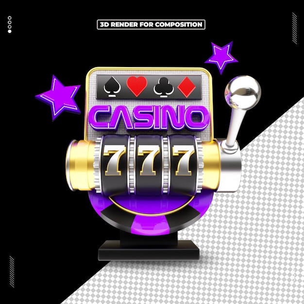 Casino Slot Machine 3D Render