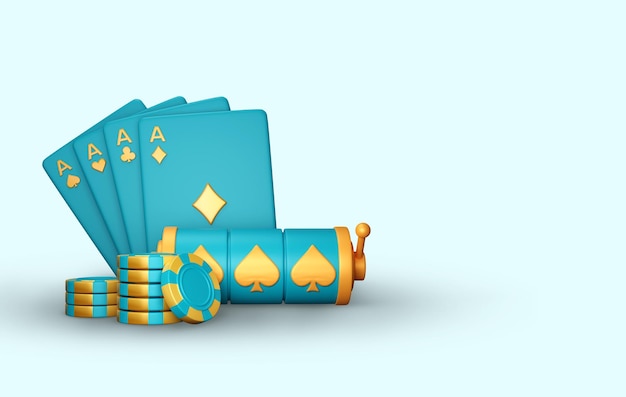 casino slot machine with jackpot and poker chips online gambling online casino 3d render gambling