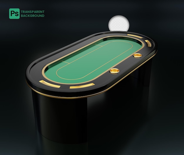 PSD casino table for dealer playing poker games with transparent background